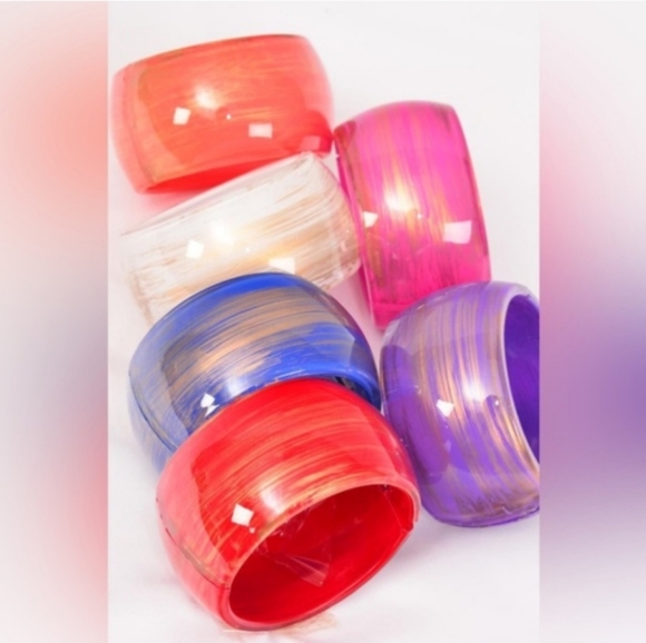 Bangle WHITE Bracelet Acrylic Coral,*WHITE*,Pink,Blue,Red,Purple, (1 bracele… - Picture 8 of 8